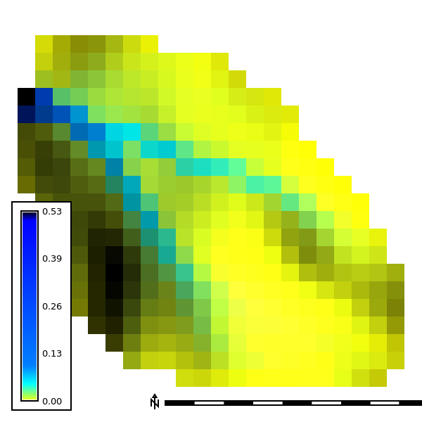 Seed-averaged depth, 30 m