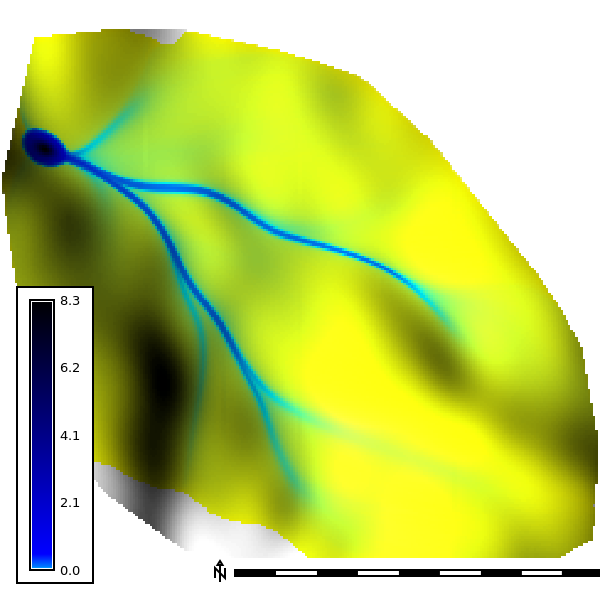 Seed-averaged depth, 3 m