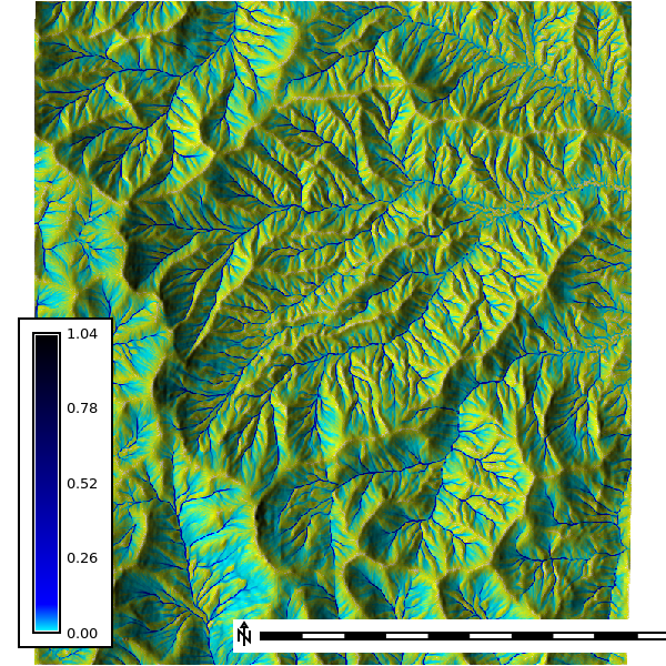 Discharge, seepage with rainfall, 4 min