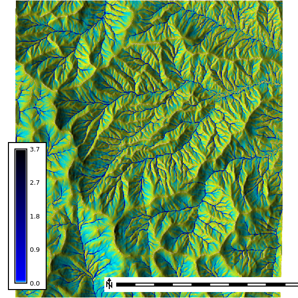 Discharge, seepage with rainfall, 8 min