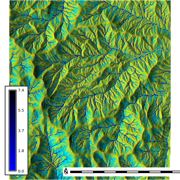 Discharge, seepage with rainfall, 12 min